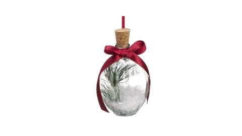 4.5" Festive White Snow in a Bottle Christmas Ornament