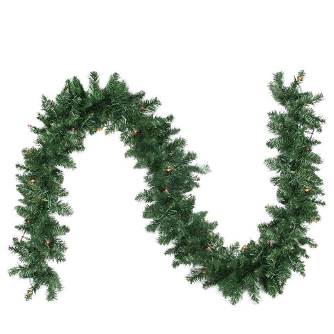 9' x 10" Pre-lit Traditional Pine Artificial Christmas Garland - Multi Lights