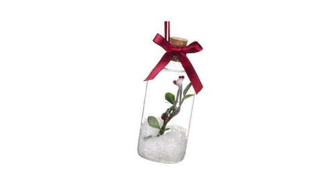 5.25" Festive White Snow in a Bottle Christmas Ornament