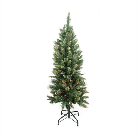 4.5' Pre-Lit Yorkville Pine Pencil Artificial Christmas Tree - Multicolored Lights