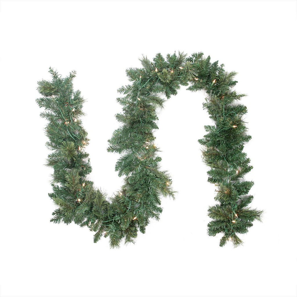 9' x 10" Pre-lit Cashmere Mixed Pine Artificial Garland - Clear Lights