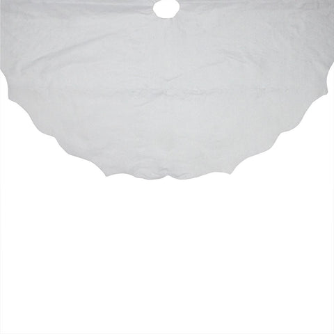 38" Christmas Traditions Winter White Scalloped Edge Christmas Tree Skirt