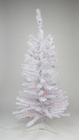 2' Pre-lit White Iridescent Pine Artificial Christmas Tree - Multi Lights