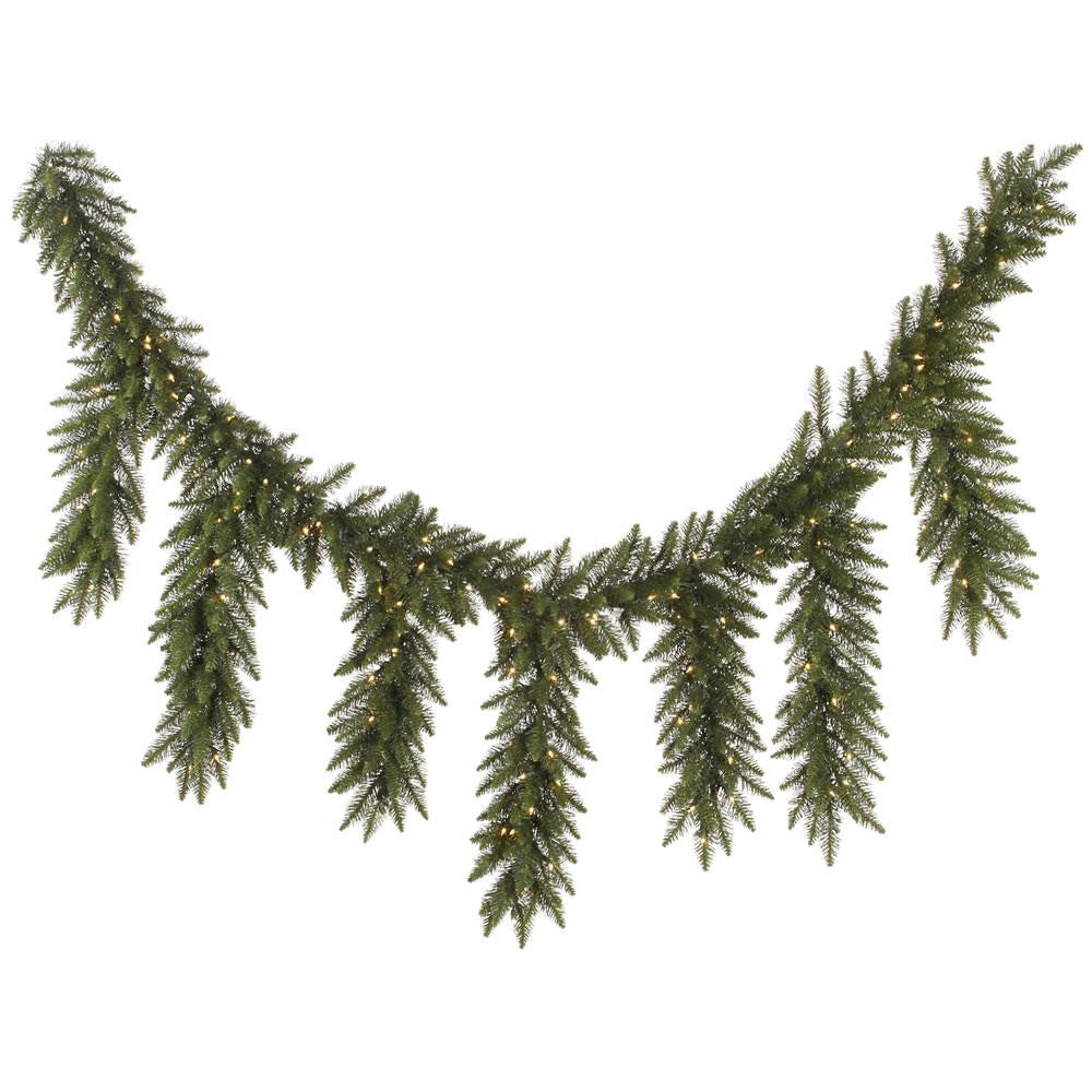 9' x 12" Pre-Lit Camdon Fir Artificial Icicle Christmas Garland - Clear Dura-Lit Lights