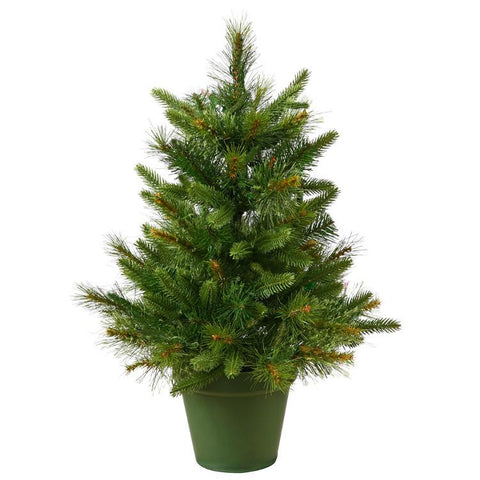 2' Potted Mixed Pine Cashmere Artificial Christmas Tree - Unlit