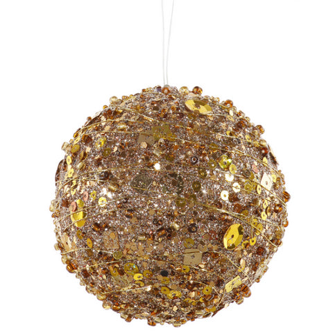 Champagne Sparkle Kissing Christmas Ball Ornament 4" (100mm)