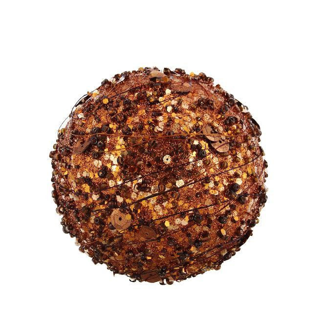 Chocolate Sparkle Kissing Christmas Ball Ornament 4" (100mm)