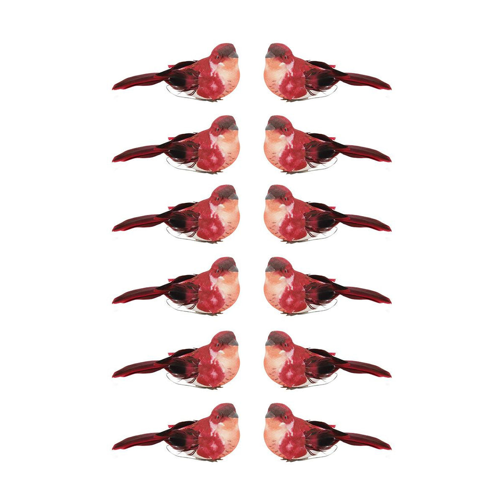 Pack of 12 Graceful Elegance Red and White Bird Christmas Ornaments 4.5"