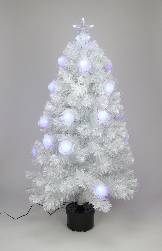 4' Pre-Lit White Iridescent Fiber Optic Artificial Christmas Tree