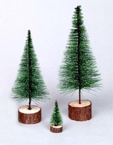 3" Green Artificial Village Christmas Tree