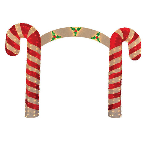 10' Pre-Lit Candy Cane Christmas Archway Yard Art Decoration - Clear Lights