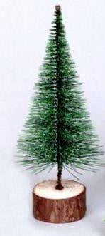 9" Green Mini Pine Artificial Village Christmas Tree - Unlit