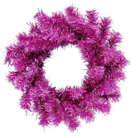 6" Sparkling Cerise Pink Artificial Mini Christmas Wreath - Unlit