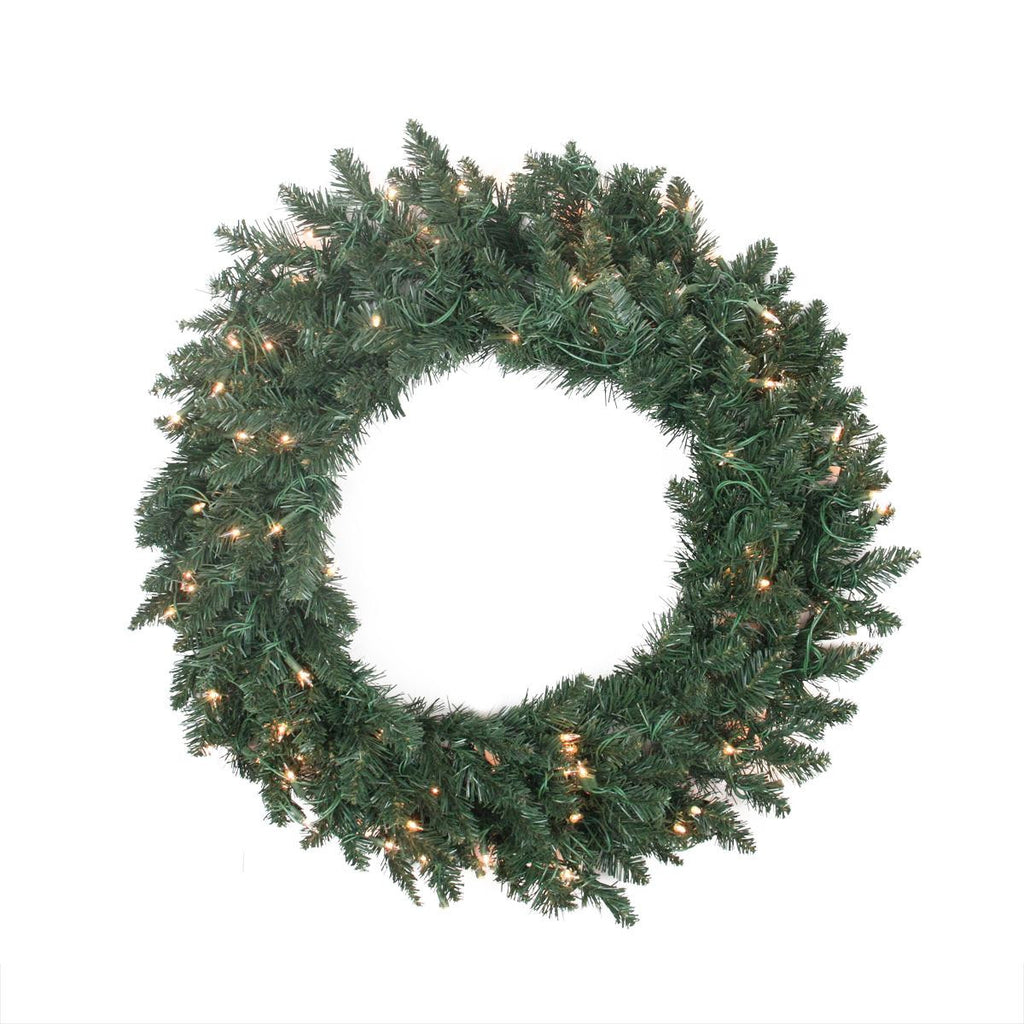 30" Pre-lit Traditional Pine Artificial Christmas Wreath - Clear Lights