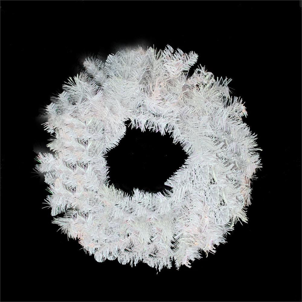 24" White Iridescent Mixed Pine Artificial Christmas Wreath - Unlit