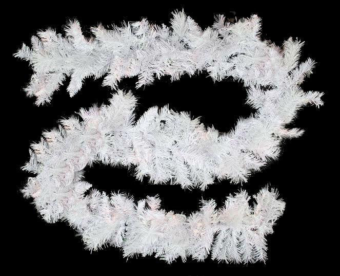 9' x 10" Pre-lit White Iridescent Mixed Pine Artificial Christmas Garland - Clear Lights