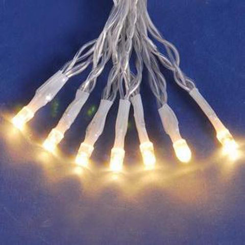 Set of 20 Battery Operated Warm Clear LED Wide Angle Christmas Lights - Clear Wire