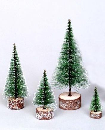 3" Green Frosted Artificial Village Christmas Tree - Unlit