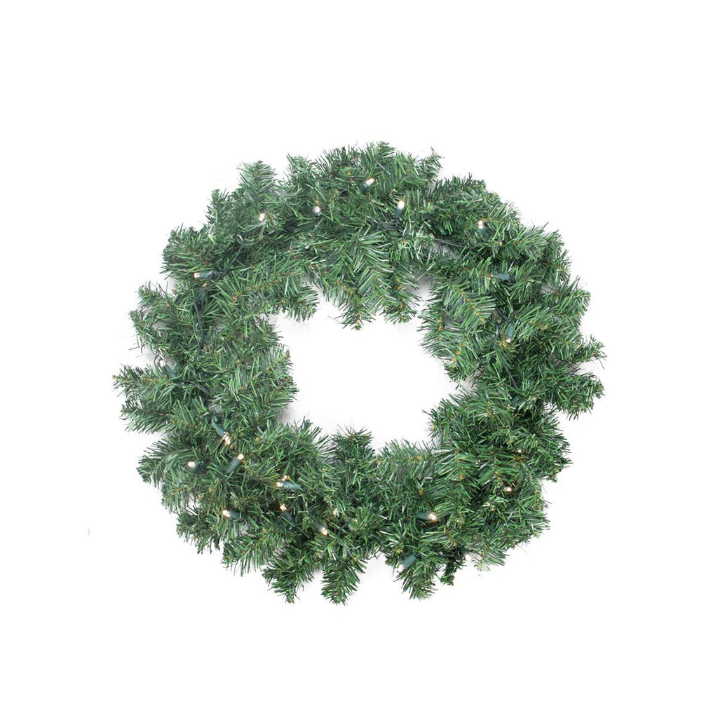 24" Battery Operated Pine Artificial Christmas Wreath -  Multi-Function LED Lights