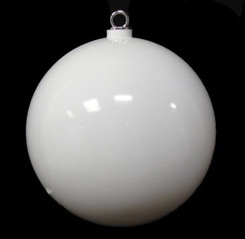 Shatterproof Shiny Winter White Christmas Ball Ornament 12" (300mm)