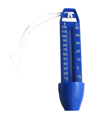 6.5" Blue and White Economy Easy Read Swimming Pool Thermometer with Cord