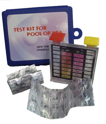 Deluxe 2-Way Swimming Pool Test Tablet Kit with Case - Tests pH and Chlorine