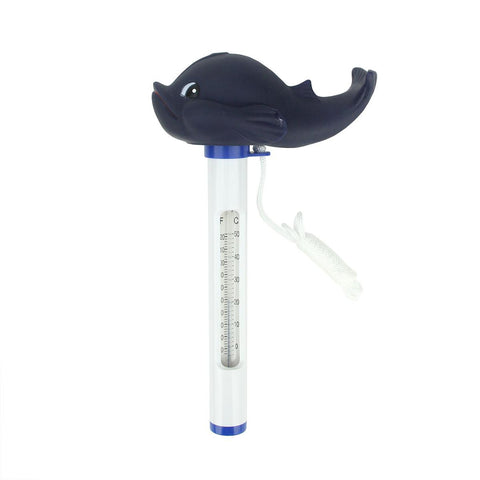 8.5" Navy Blue Floating Whale Swimming Pool Thermometer with Cord