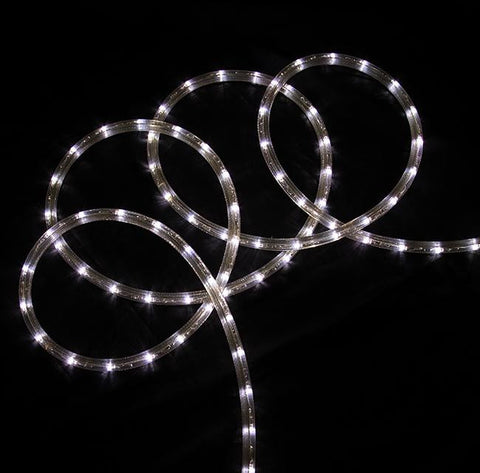 18' Pure White LED Indoor-Outdoor Christmas Rope Lights - 2" Bulb Spacing