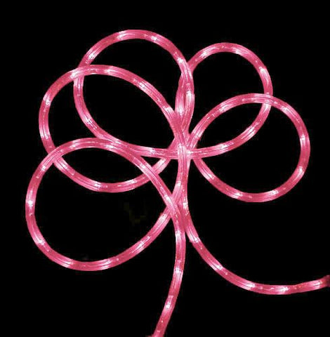 18' Pink LED Indoor-Outdoor Christmas Rope Lights - 2" Bulb Spacing