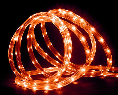 18' Orange LED Indoor-Outdoor Christmas Rope Lights - 2" Bulb Spacing