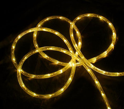 18' Yellow LED Indoor-Outdoor Christmas Rope Lights - 2" Bulb Spacing