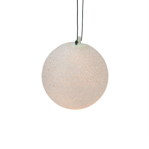 7" White Lighted Twinkling Shimmering Sphere Patio Christmas Decoration