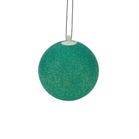 7" Green Lighted Twinkling Shimmering Sphere Patio Christmas Decoration