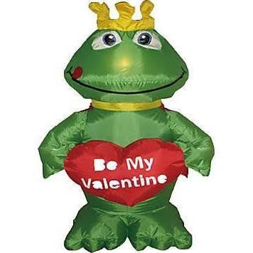 4' Inflatable Frog Prince Valentine's Day Yard Art Decoration