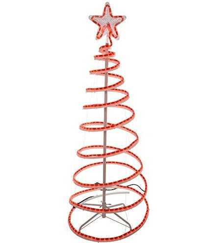 6' Red LED Lighted Outdoor Spiral Rope Light Christmas Tree Yard Art Decoration