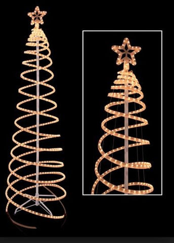 6' Warm White LED Lighted Outdoor Spiral Rope Light Christmas Tree Yard Art Decoration