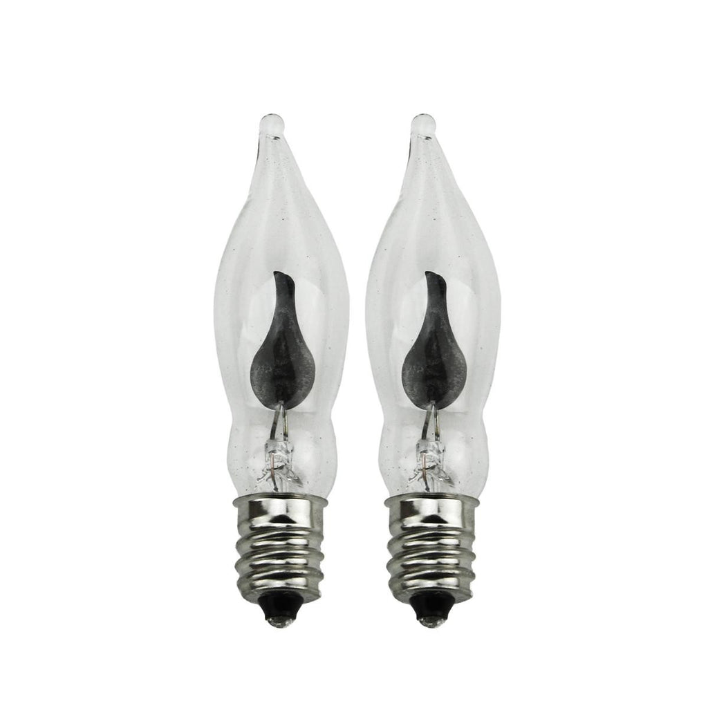 Pack of 2 Candelabra Flicker Flame C7 Replacement Light Bulbs - 1 Watt