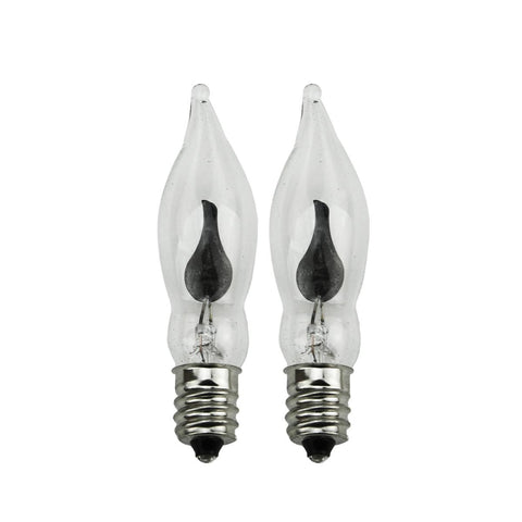 Pack of 2 Candelabra Flicker Flame C7 Replacement Light Bulbs - 1 Watt