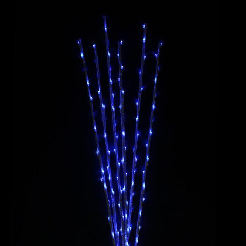 Set of 6 Enchanted Garden LED Blue Lighted Branch Spray Driveway Pathway Marker - 4'