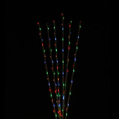 Set of 6 Enchanted Garden LED Multi-Color Lighted Branch Spray Driveway Pathway Markers- 4'