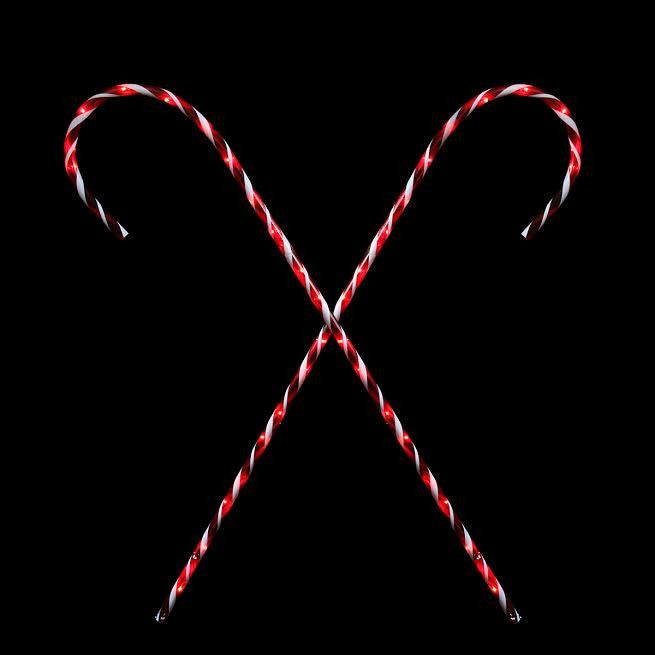 Set of 2 Peppermint Twist Giant Lighted Candy Cane Pathway Markers Outdoor Christmas Decorations 60"