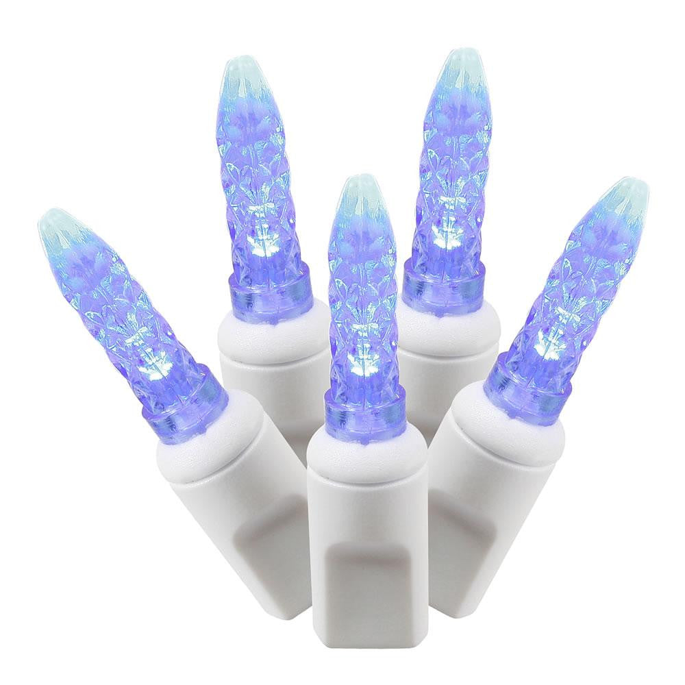 Set of 70 Blue Commercial Grade LED M5 Twinkle Icicle Christmas Lights - White Wire