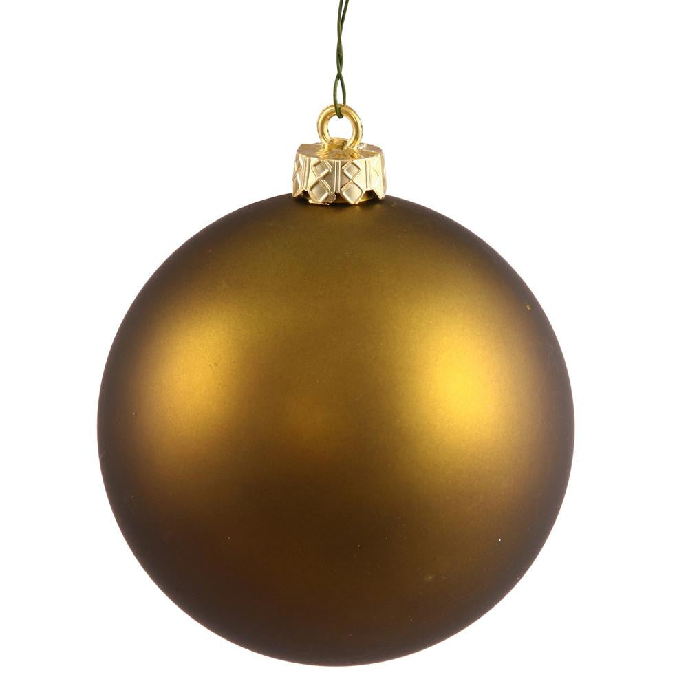 12ct Olive Matte Drilled UV Christmas Ball Ornaments 2.75" (70mm)