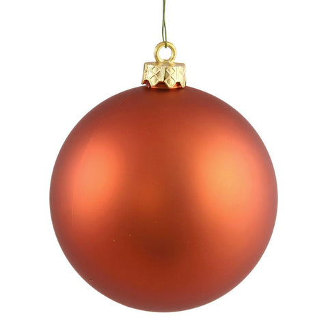 Matte Burnished Orange UV Resistant Commercial Drilled Shatterproof Christmas Ball Ornament 2.75" (70mm)