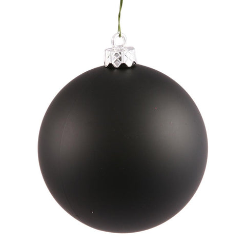 Matte Black UV Resistant Commercial Drilled Shatterproof Christmas Ball Ornament 2.75" (70mm)