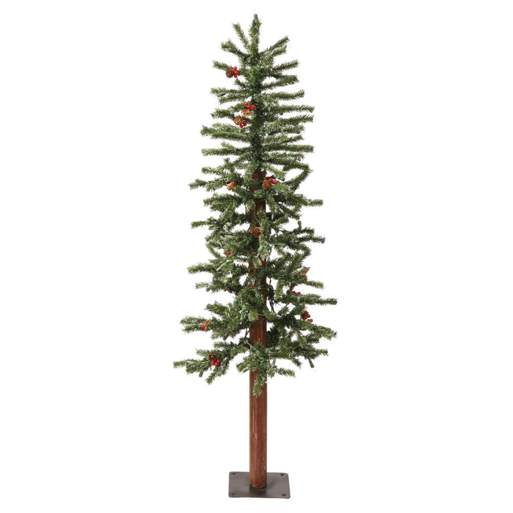 3' Pre-Lit Frosted Alpine Berry Cone Artificial Christmas Tree - Clear Dura Lit Lights