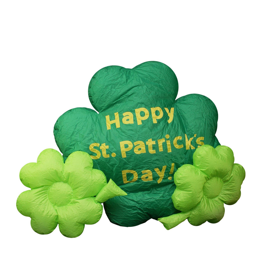 4' Inflatable Lighted St. Patrick's Day Shamrock Yard Art Decoration