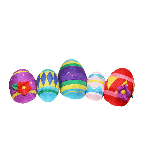 10' Inflatable Lighted Easter Eggs Yard Art Decoration