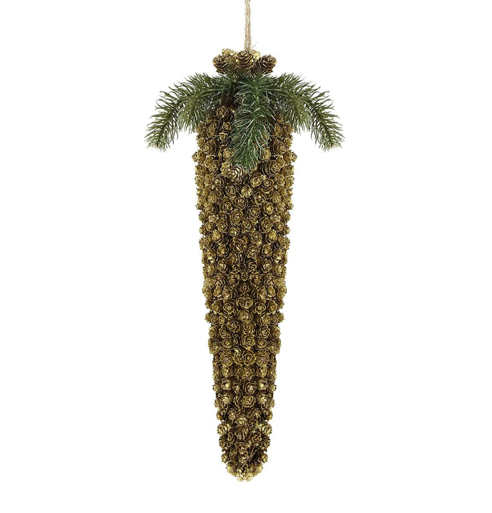 Glittering Gold Rustic Pine Cone Commercial Sized Christmas Ornament 16.5"