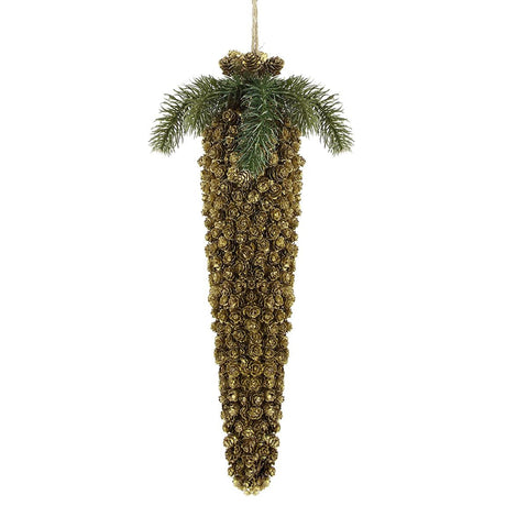 Glittering Gold Rustic Pine Cone Commercial Sized Christmas Ornament 16.5"